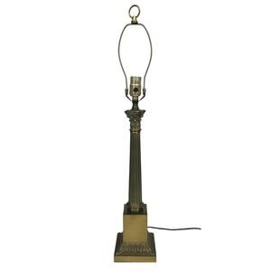 Vintage Brass Corinthian Column Table Lamp Footed Gold-Colored Neo Classical